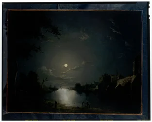 River Landscape in the Moonlight