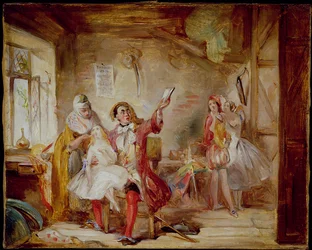 Backstage at the Theatre Royal, possibly depicting Ira Frederick Aldridge rehearsing Othello
