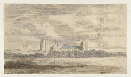 View of the Castle of Vincennes, Behind a Row of Trees