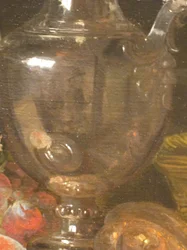 Silver Wine Jug, Ham, and Fruit
