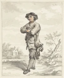 Standing Man with Arms Crossed, Facing Left