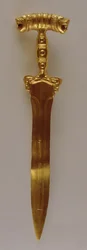 Sword with double lion head hilt decoration, from Hamadan, Iran
