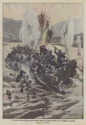 East of Rovereto, our battery sinks a large barge with a hundred Austrians