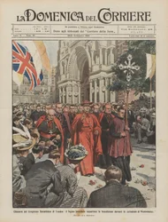 Closing of the Eucharistic Congress in London, the papal legate gives the blessing