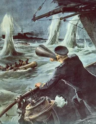 Clash Between Small Torpedo Boat and British Cruiser in Sicilian Channel, October 20