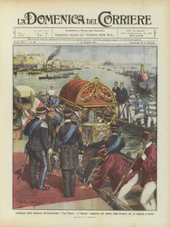 Flag Presentation to the Cruiser San Marco in Venice: Transport of the Chest in the Bissona