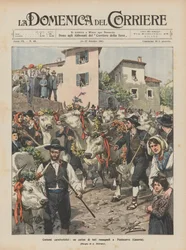 Characteristic Costumes, a Parade of Romagna Bulls in Pontecorvo (Caserta)