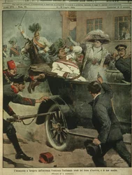 Cover Illustration of Assassination of Archduke Franz Ferdinand of Austria, Heir to the Austro-Hungarian Throne, Sarajevo