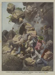Collapse of a Mountain Spur of an Abandoned Quarry in Carrara, Burying Many Workers