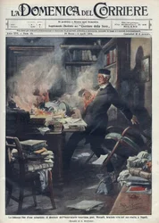 Died in his laboratory in Naples by Giuseppe Mercalli (1850-1914), Italian seismologist and volcanologist. Illustration by Achille Beltrame for 