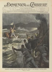 Dramatic Rescue on Lake Lugano During a Fierce Storm, Between a Torpedo Boat and a Lost Boat