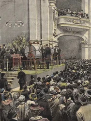 Draw of the Milan Lottery in 1907. Illustration by Achille Beltrame.