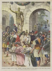 The German Emperors in Front of the Decuman Gate of the Ancient Castle of Saalburg