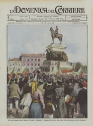The Balkan states in arms against Turkey, incitements and demonstrations around the statue