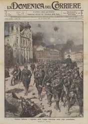 Italian Gorizia, the entry of victorious troops into the conquered city