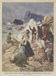 The Dramas of the Sea, A Terrible Episode Following the Shipwreck of a Steamship Near Santa Croce Camerina (Syracuse)