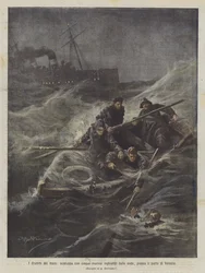 The Dramas of the Sea, Lifeboat with Five Sailors Swallowed by the Waves Near the Port of Venice