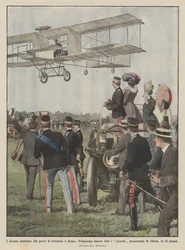 The sovereigns attend aviation trials in Rome, Delagrange breaks all records