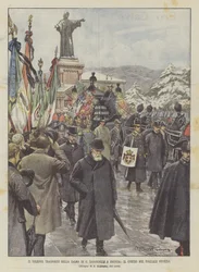 The Solemn Transport of the Body of G Zanardelli in Brescia, The Procession in Piazzale Venezia