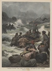 The shipwreck of the steamer Luisa off the Portuguese coast, futile attempts to save the crew