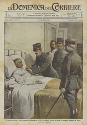 The reward to the heroes, the King awards the commander of the 12th Bersaglieri, General De Rossi