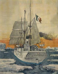 Journey to North Pole: Polar Star ship which carried Prince Luigi Amedeo of Savoy-Aosta, Duke of Abruzzi, to Bay of Teplitz on Rudolf-Island