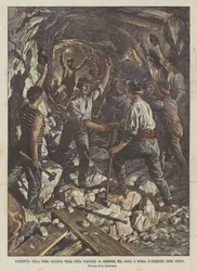 The Opening of the First Gallery on the Access Line to Sempione, Between Arona and Meina, The Meeting of the Workers