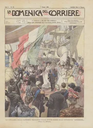 The Presentation of the Flag Gifted by Sardinian Women to the Battleship Sardegna