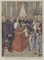 The Solemn Presentation to the City of Turin of the Helmet, Sword, and Medals of King Umberto