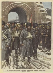 The capitulation of Port Arthur, the Russian garrison surrenders with military honors