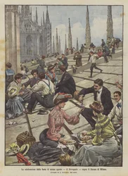 The Celebration of the Mid-August Festival, Ferragosto, Above the Cathedral of Milan