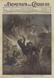 The underground war, the explosion of our mines southwest of San Martino del Carso