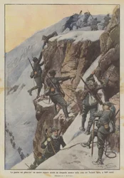 The War on the Glaciers, One of Our Units Attacks an Enemy Detachment on the Summit of Tuckett Spitz, at 3469 Meters