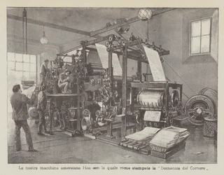Our American Hoe Machine with Which La Domenica del Corriere is Printed