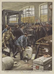 The Printing House of a Russian Reactionary Newspaper Invaded by Revolutionary Workers to Print Their Own