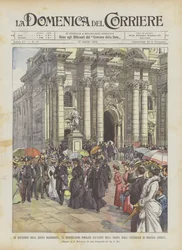 The Excursions of Queen Margherita, the Popular Demonstration at the Exit of the Queen from ?