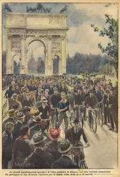 The Great Sporting Events, the Pedestrian Tour of Milan with Over Six Hundred Competitors
