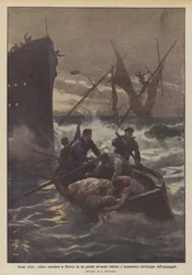 Sad Christmas, Sailing Ship Sunk in Genoa by a Large German Steamer and Dramatic Rescue of the Crew