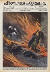 In the portico of a farmhouse in Parabiago (Milan), three children lit, for fun