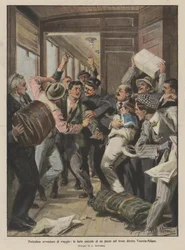 Dangerous travel adventures, the murderous fury of a madman on the train from Venice to Milan