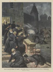 Small bloody battle between bandits and old Russian monks in a solitary convent