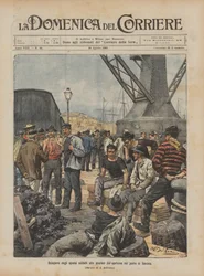 Strike of workers unloading coal in the port of Savona