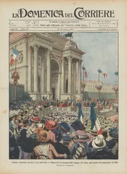Solemn ceremony in front of the Arch of Peace in Milan for the delivery of valor insignia