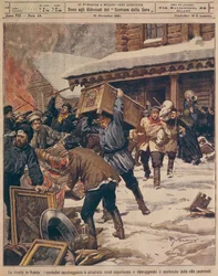 The Russian Revolution: Peasants Plundering Properties of Rural Rich (Illustration)