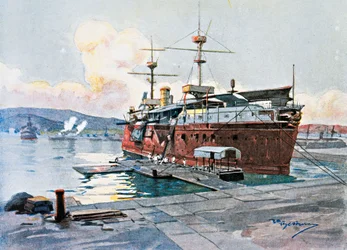 The old ship Castelfidardo in La Spezia