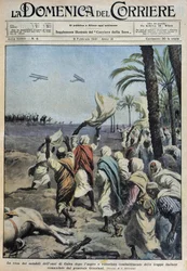 The surrender of the notables of the oasis of Koufra after the difficult and victorious battle of the Italian troops commanded by General Graziani - drawing by A. Beltrame in “la Domenica del Corriere” of 08/02/1931