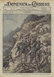 Among the peaks of Monte Chiesa and Monte Campigoletti (over 2000 meters) the alpini break through three...