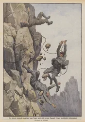 Three Lombard Mountaineers Fall Down the Steep Wall of the Magnaghi Tower (Southern Grigna), Crushing Themselves