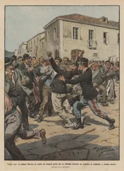 Humble Heroes, Soldier Barone Shields an Officer with His Own Chest During a Riot