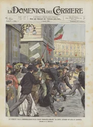 An Episode of the Commemoration of the Five Days in Milan, The Struggle Around a Flagpole
